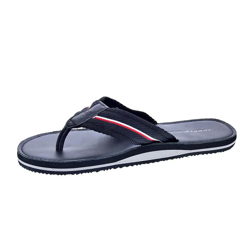Tommy Hilfiger Sandalias Hombre Hilfiger Leather Negro