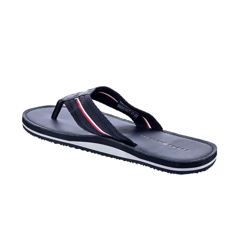 Tommy Hilfiger Sandalias Hombre Hilfiger Leather Negro