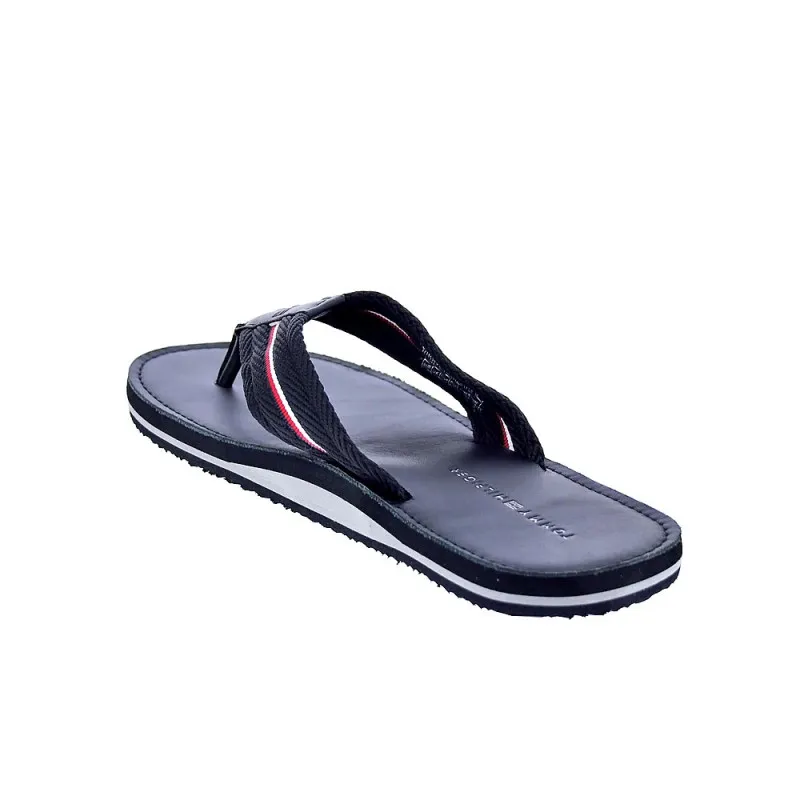 Tommy Hilfiger Sandalias Hombre Hilfiger Leather Negro