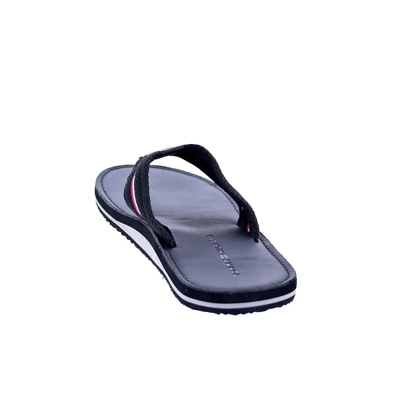 Tommy Hilfiger Sandalias Hombre Hilfiger Leather Negro