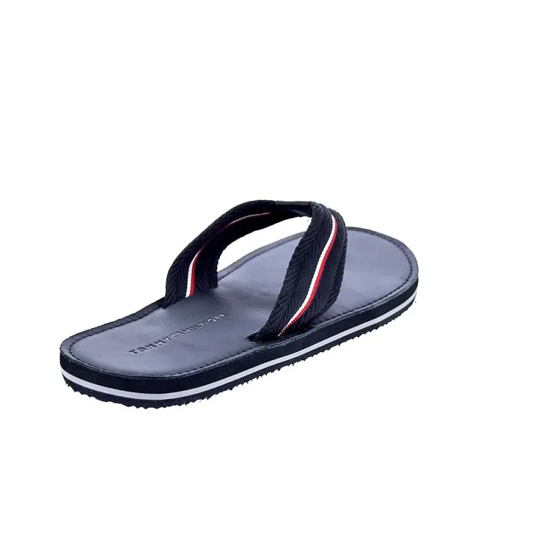 Tommy Hilfiger Sandalias Hombre Hilfiger Leather Negro