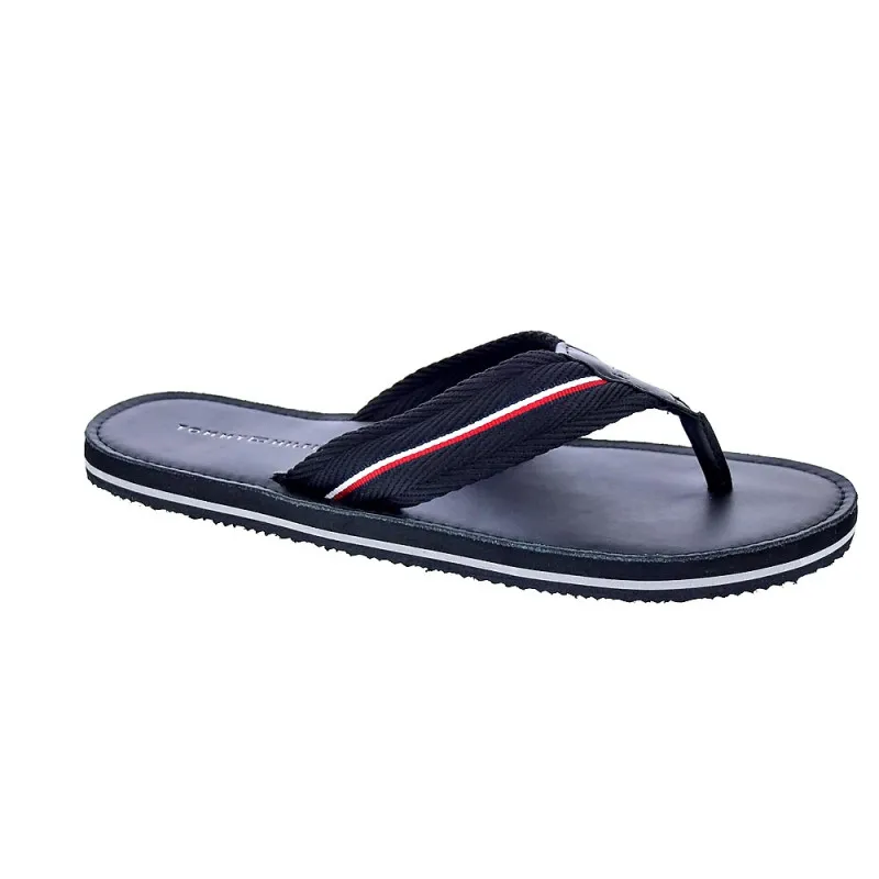 Tommy Hilfiger Sandalias Hombre Hilfiger Leather Negro