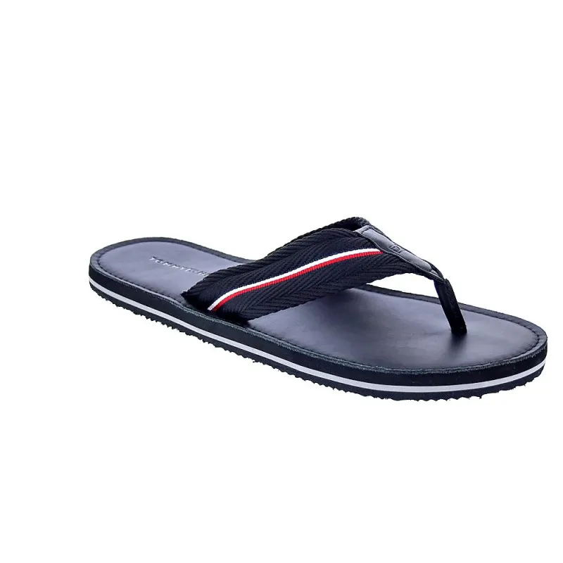 Tommy Hilfiger Sandalias Hombre Hilfiger Leather Negro