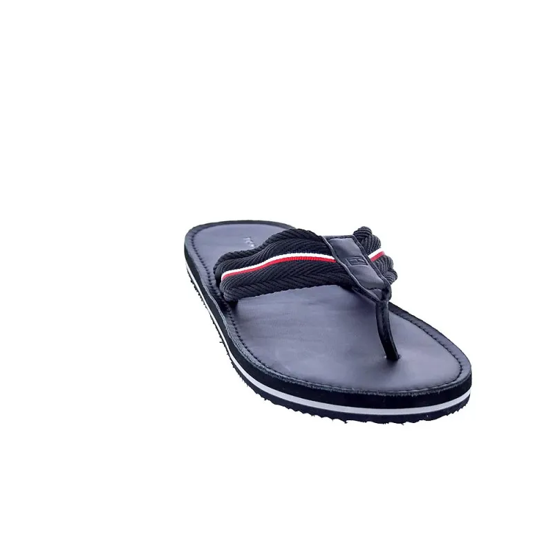 Tommy Hilfiger Sandalias Hombre Hilfiger Leather Negro