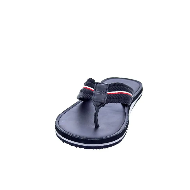 Tommy Hilfiger Sandalias Hombre Hilfiger Leather Negro