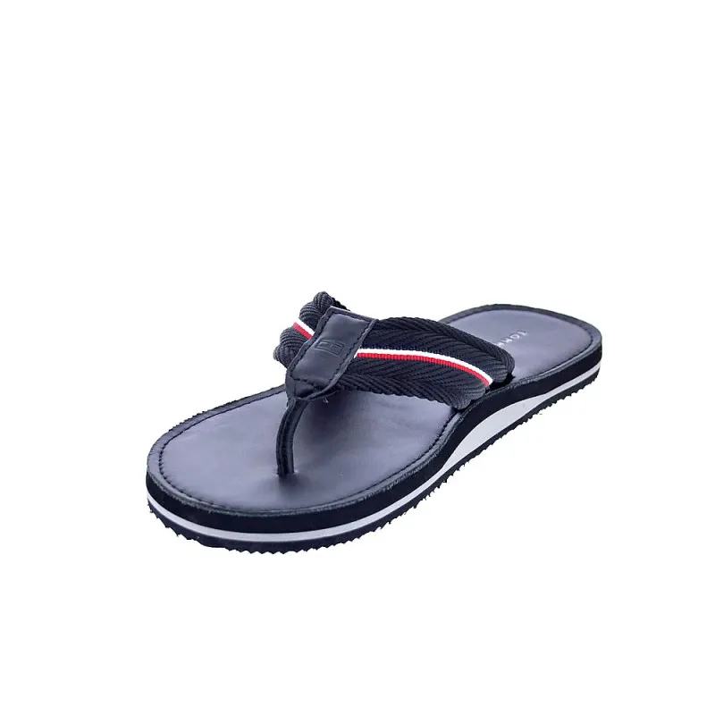 Tommy Hilfiger Sandalias Hombre Hilfiger Leather Negro