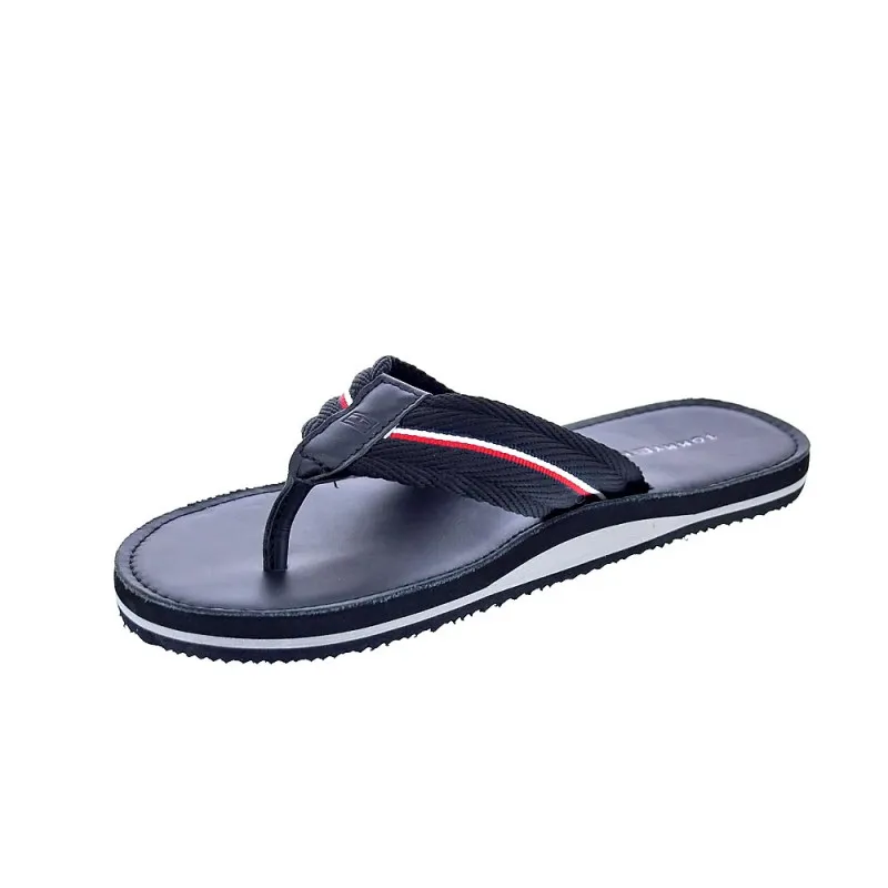 Tommy Hilfiger Sandalias Hombre Hilfiger Leather Negro