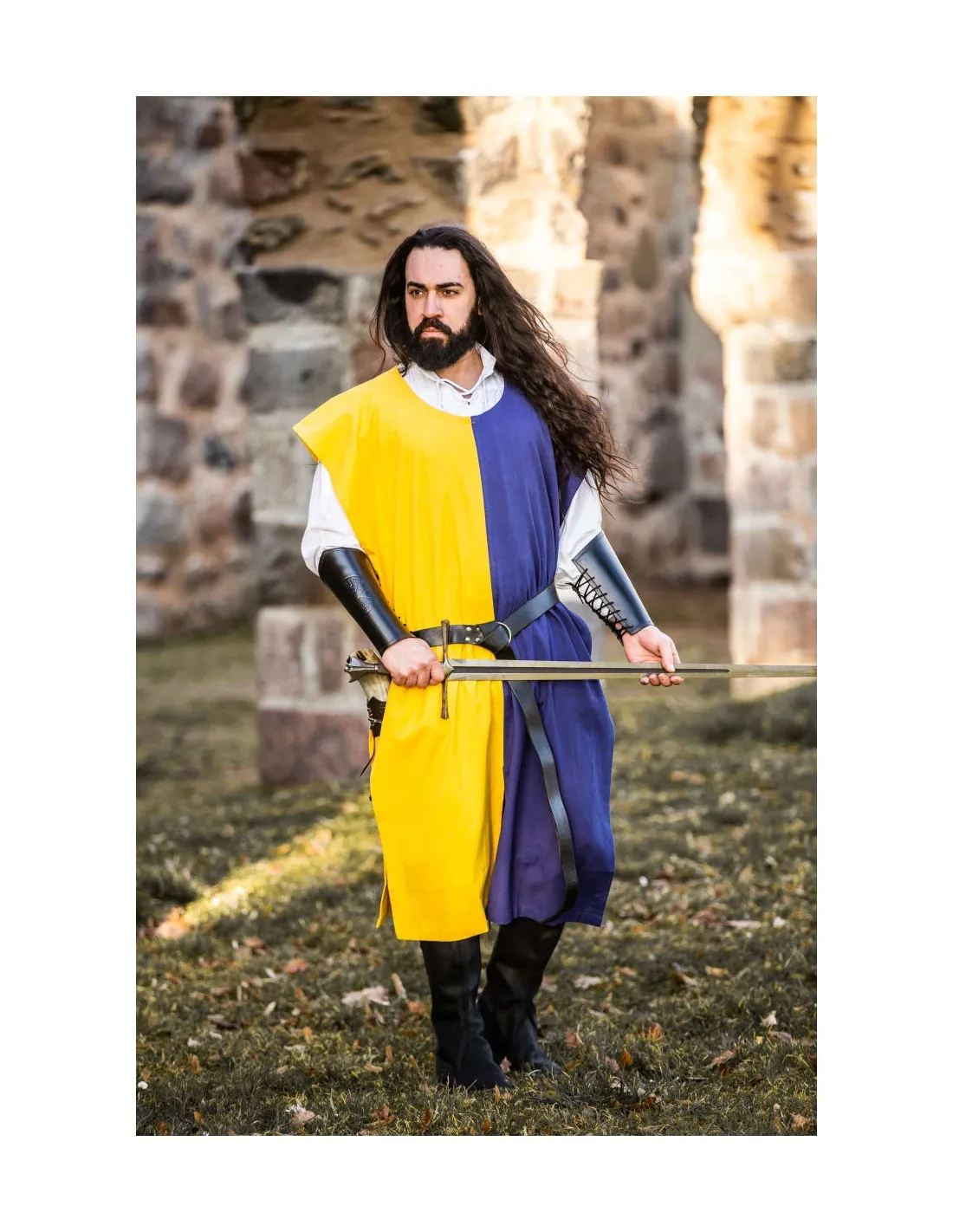 TúNICA MEDIEVAL BIPART FROJOERICK, AZULAMARILLO