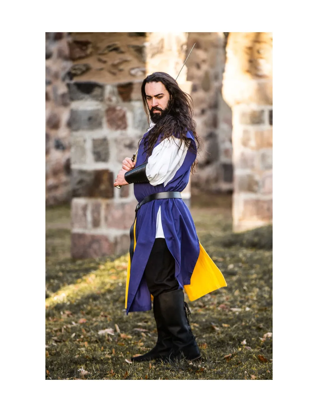 TúNICA MEDIEVAL BIPART FROJOERICK, AZULAMARILLO