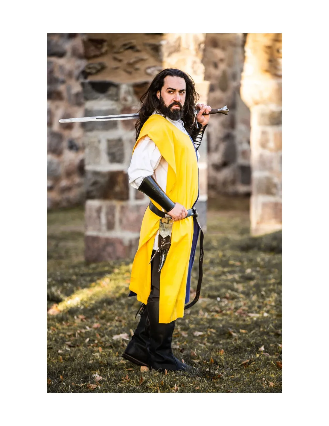 TúNICA MEDIEVAL BIPART FROJOERICK, AZULAMARILLO