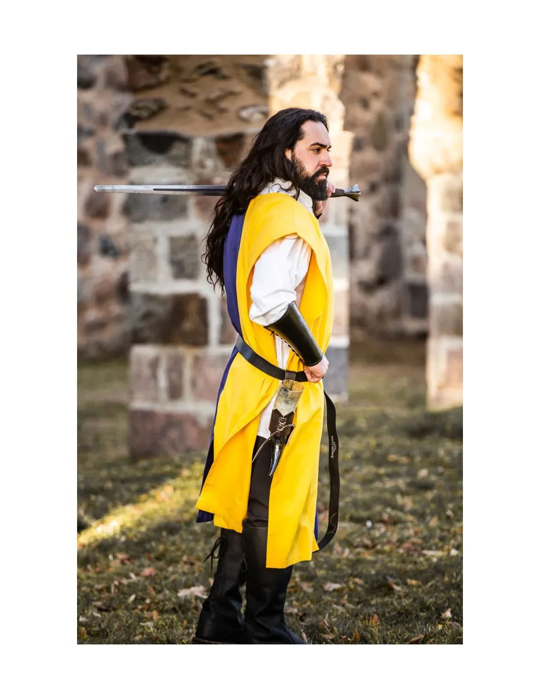 TúNICA MEDIEVAL BIPART FROJOERICK, AZULAMARILLO