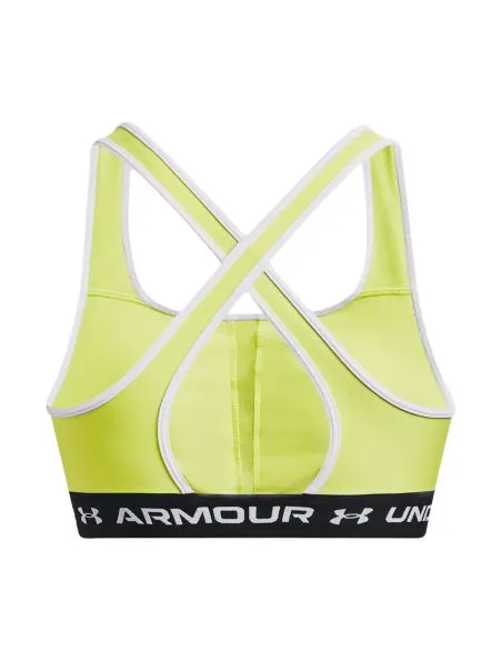 UNDER ARMOUR Top Mid Crossback Sports Bra Mujer Lime Yellow/White