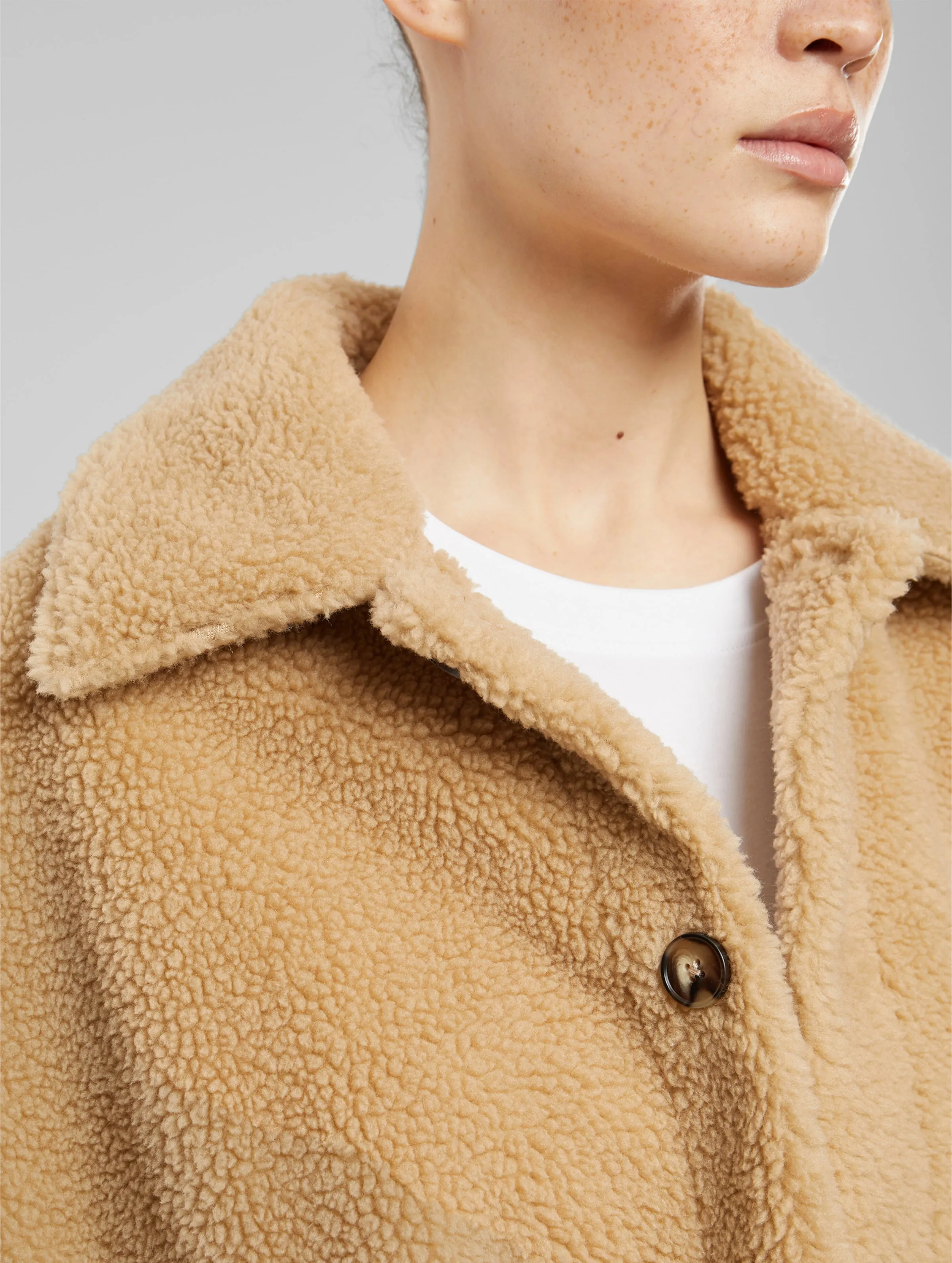 Urban Classics Urban Classics Ladies Short Sherpa Button Winterjacken