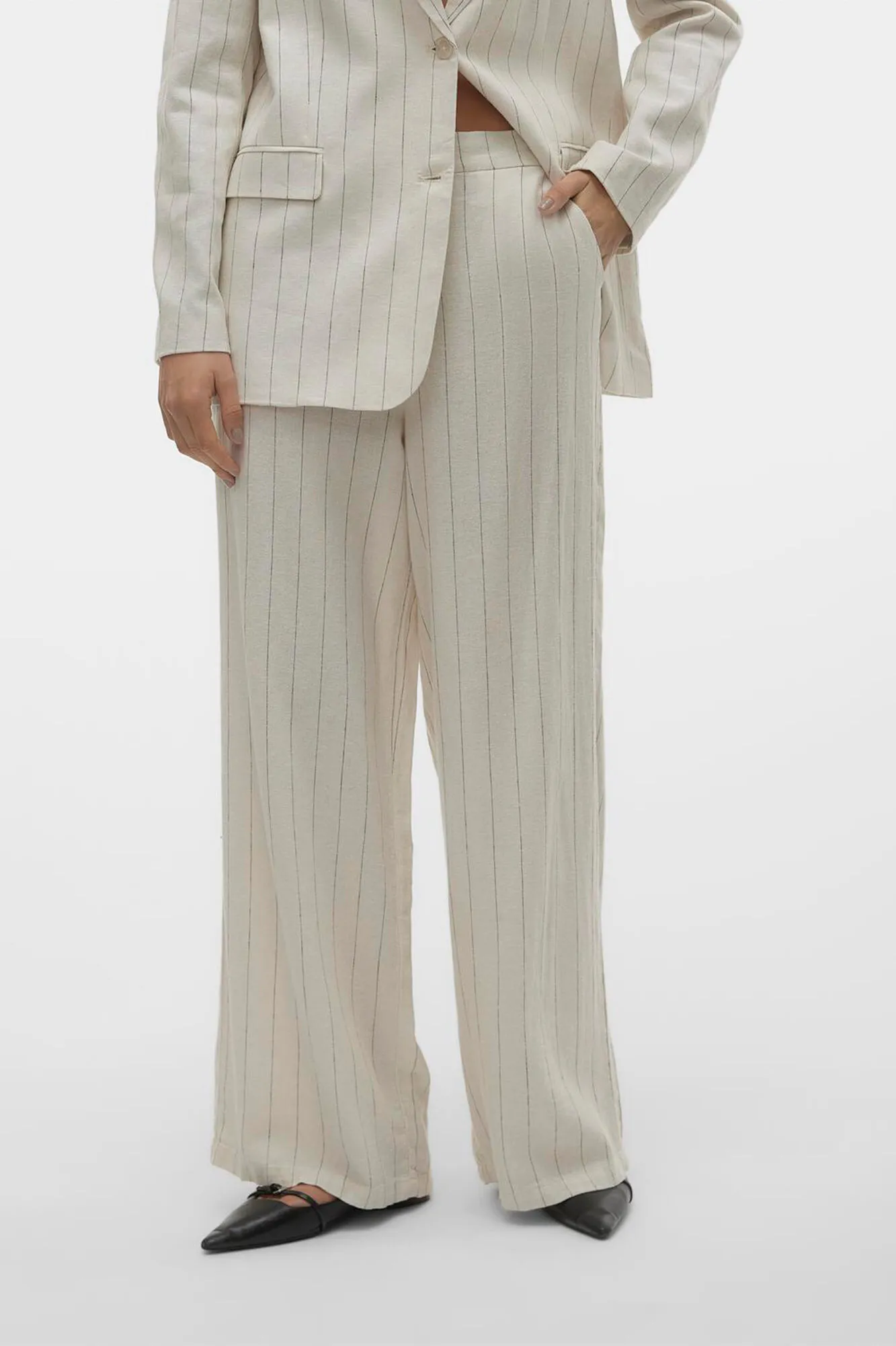 Vero Moda Pantalón largo de lino