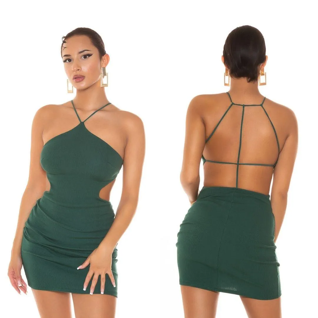 Vestido corto con tirantes verde 