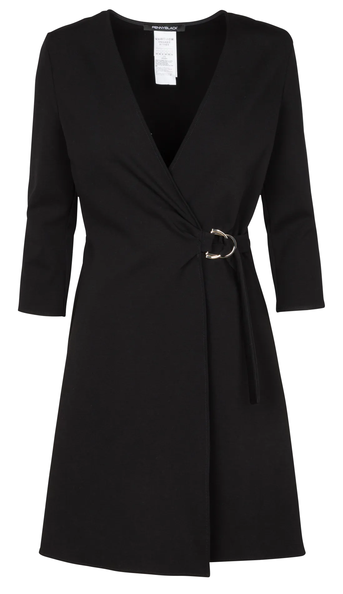 Vestido corto de mezcla de viscosa en negro