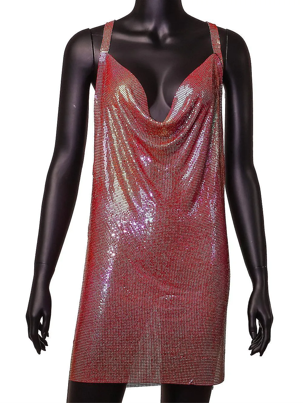 Vestido De Lentejuelas Sexy Cuello En V Tirante Sin Espalda Discoteca Discoteca Vestido