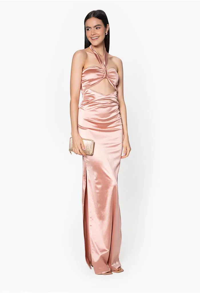 Vestido largo para dama estilo halter