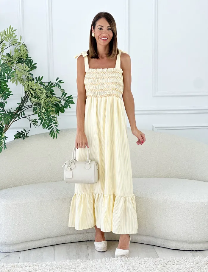 Vestido lorain rayas amarillo