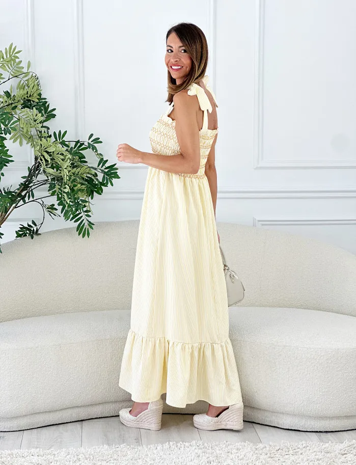 Vestido lorain rayas amarillo