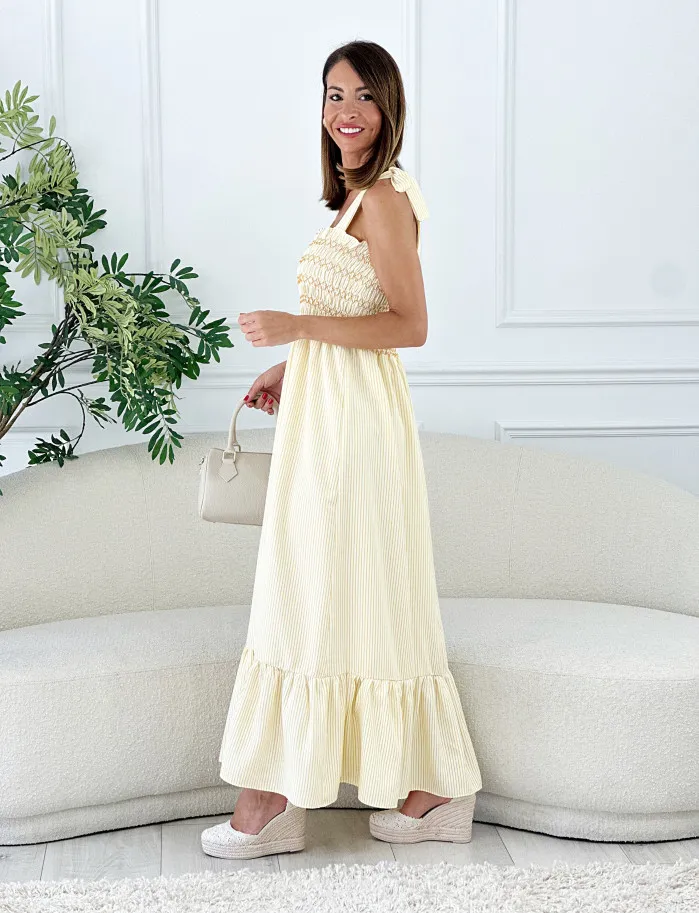 Vestido lorain rayas amarillo