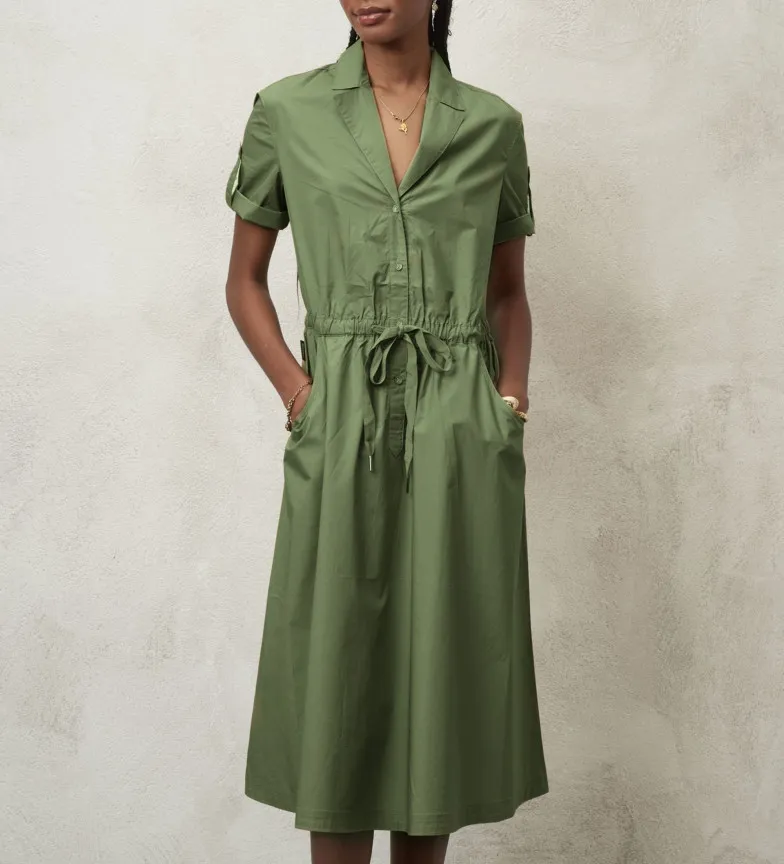 Vestido Manga corta verde