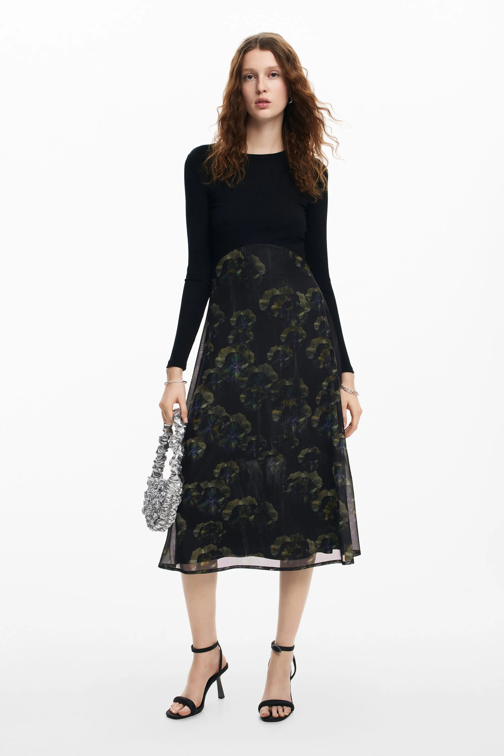 Vestido midi floral M. Christian Lacroix