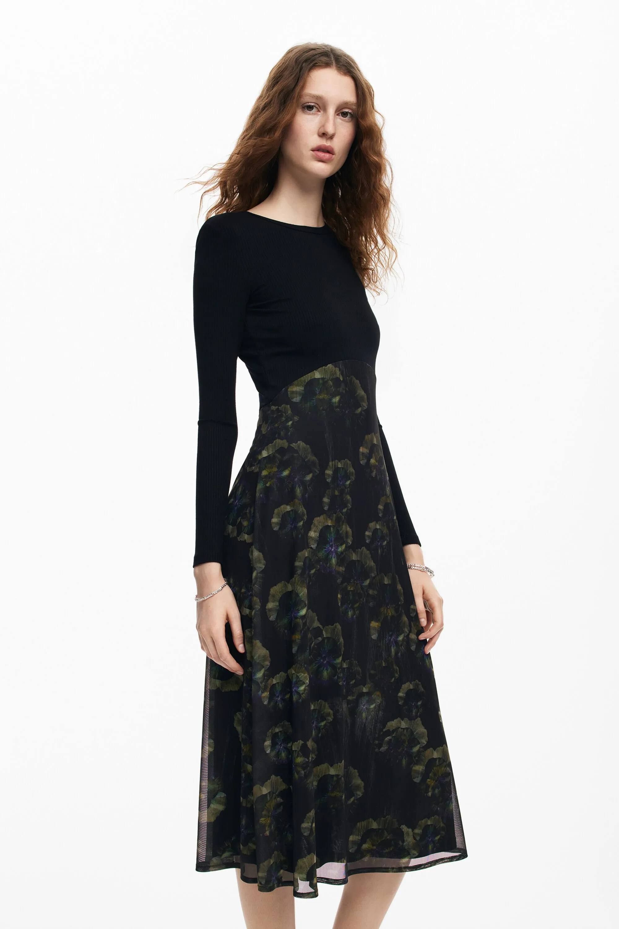 Vestido midi floral M. Christian Lacroix