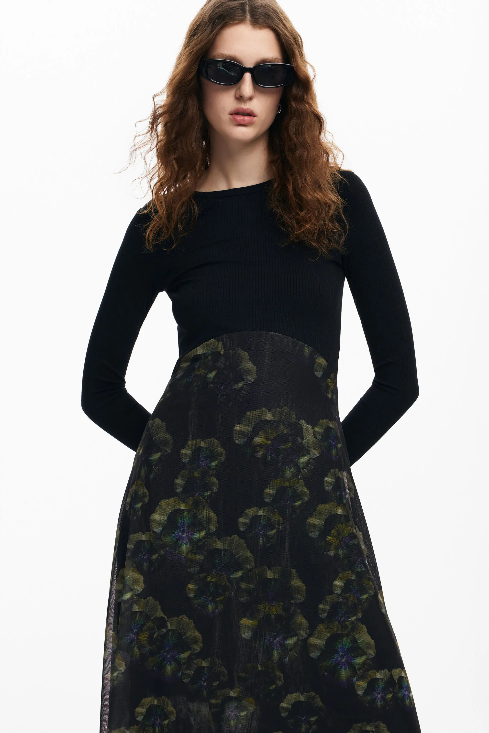 Vestido midi floral M. Christian Lacroix