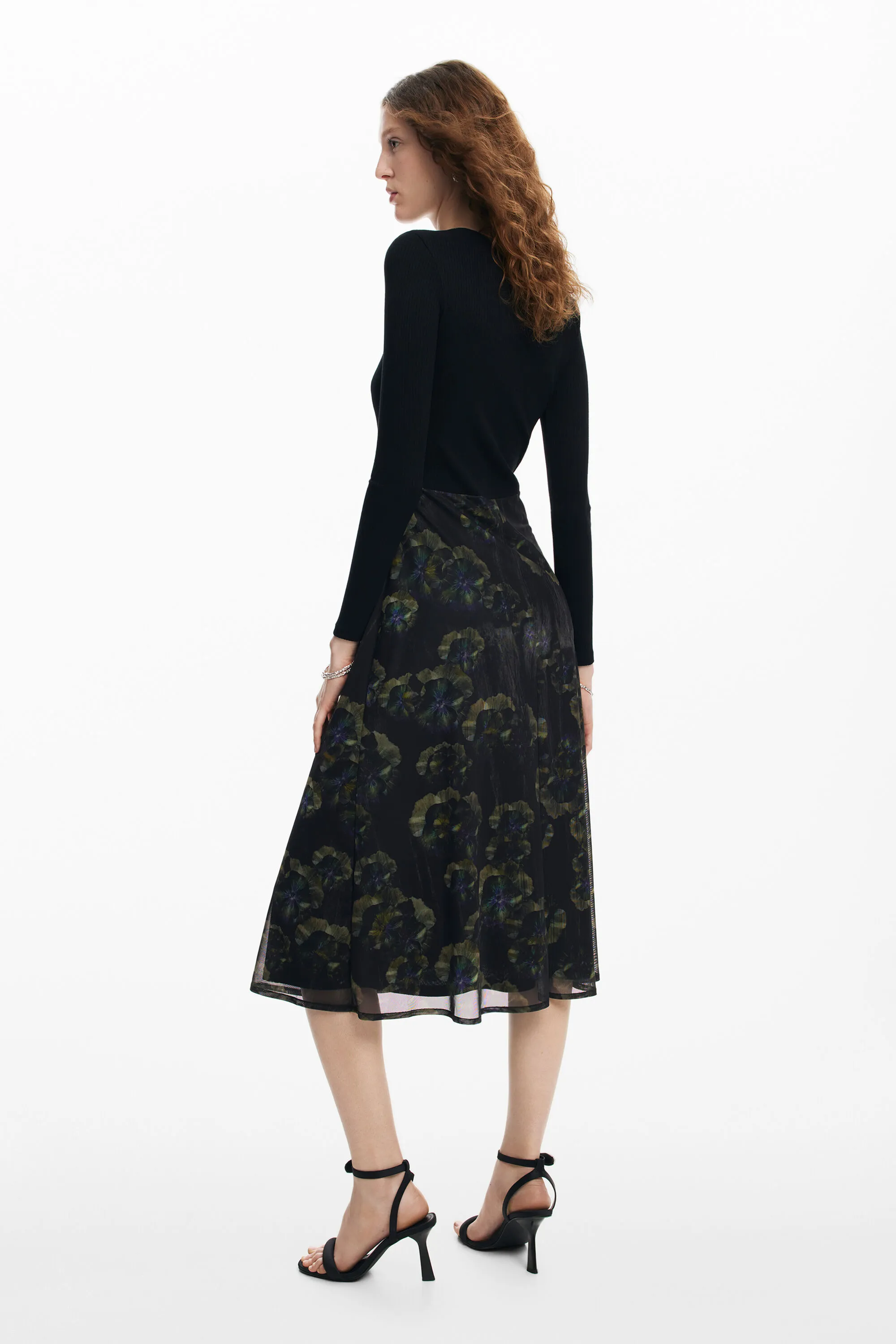 Vestido midi floral M. Christian Lacroix