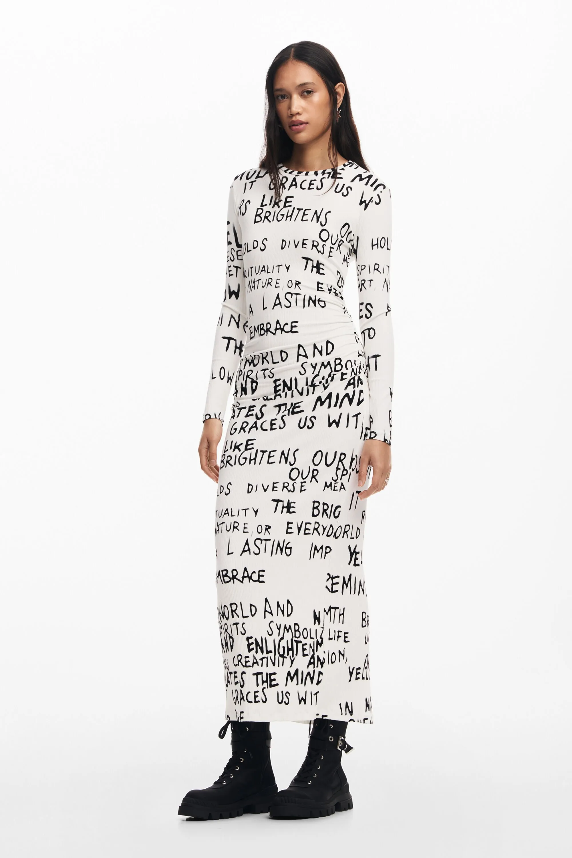 Vestido midi frase