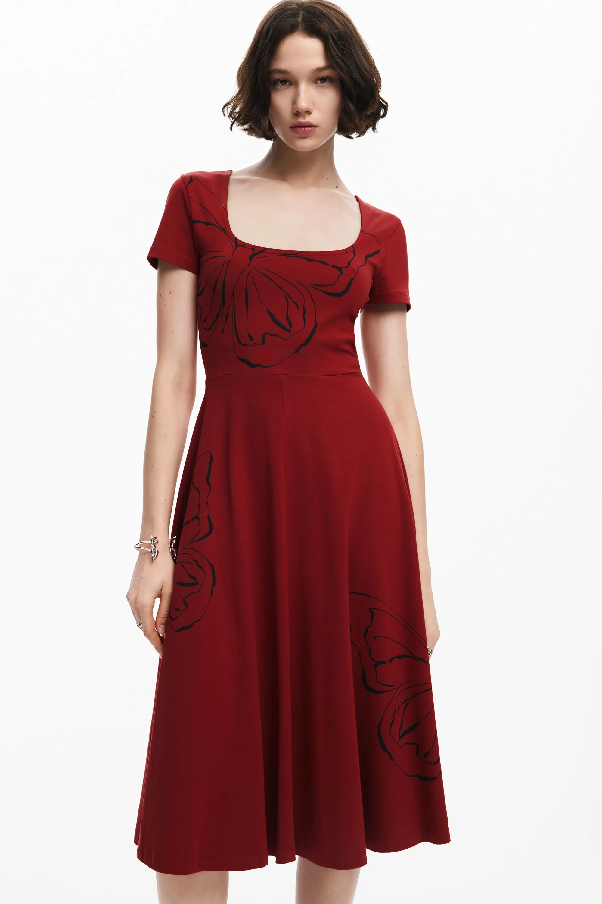 Vestido midi mariposas