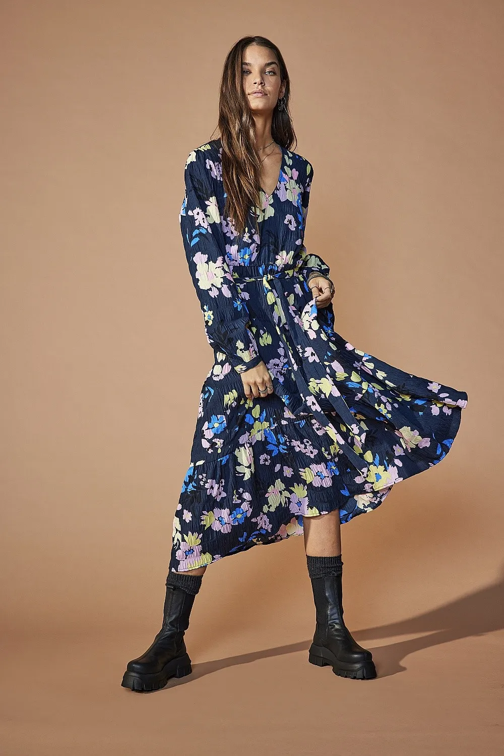 VESTIDO ONLY ZOZO MIDI  BLUE GRAPHITE  WOMEN´S
