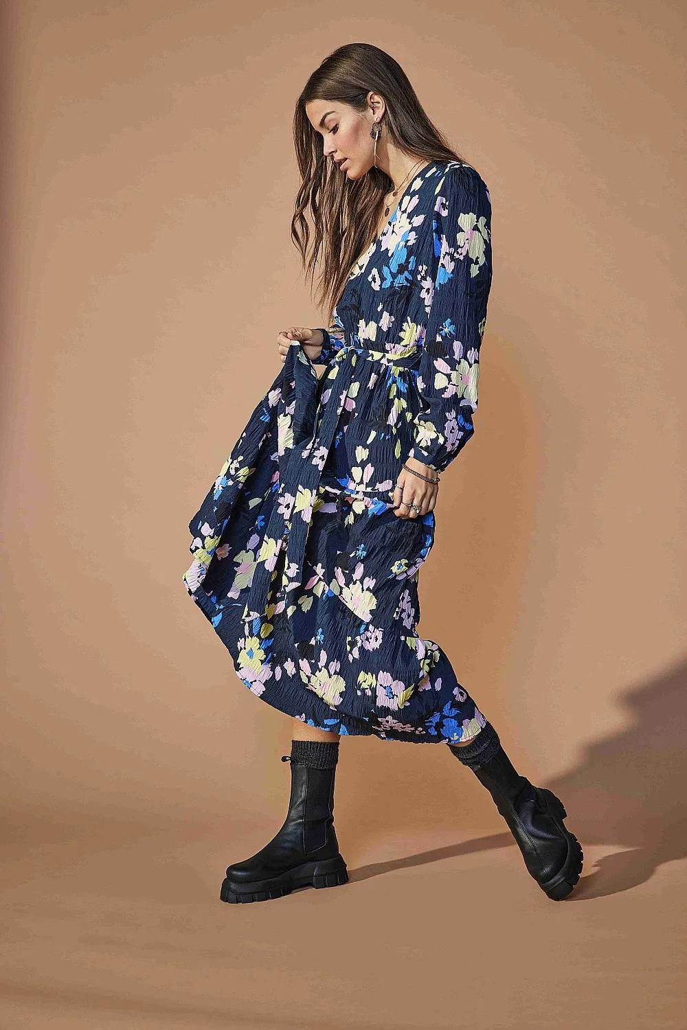VESTIDO ONLY ZOZO MIDI  BLUE GRAPHITE  WOMEN´S