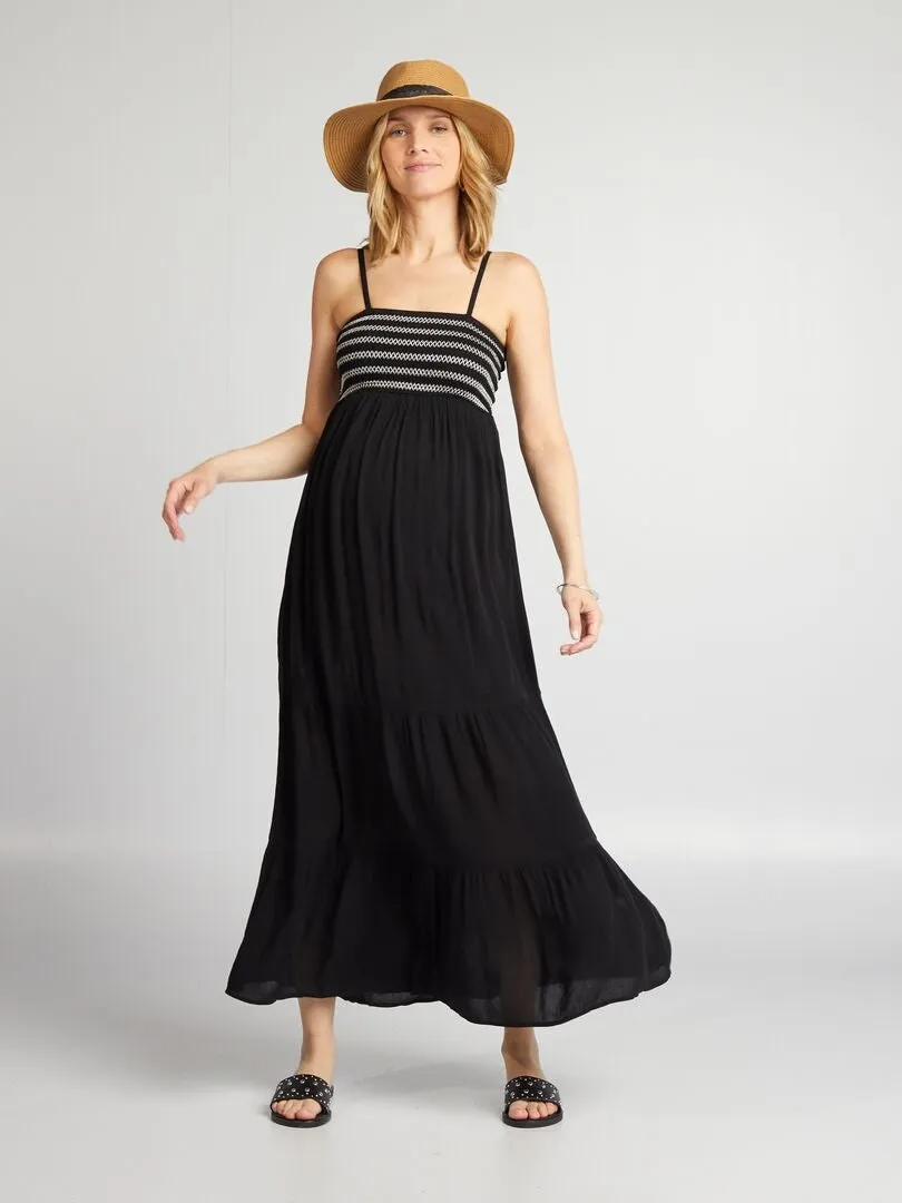 VESTIDO PREMAMá CORTE LARGO  NEGRO