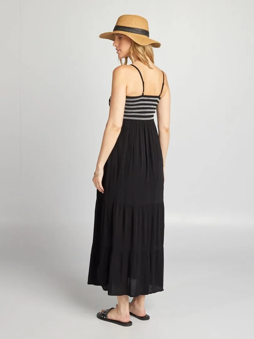 VESTIDO PREMAMá CORTE LARGO  NEGRO