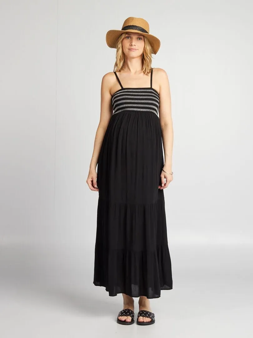 VESTIDO PREMAMá CORTE LARGO  NEGRO