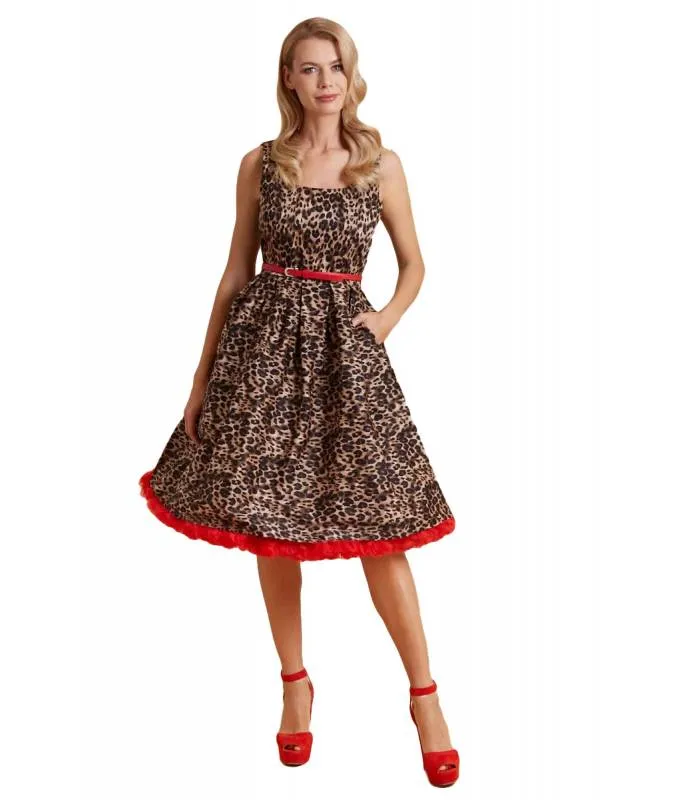 VESTIDO RETRO AMANDA ESTAMPADO LEOPARDO DOLLY AND DOTTY V950TIGER