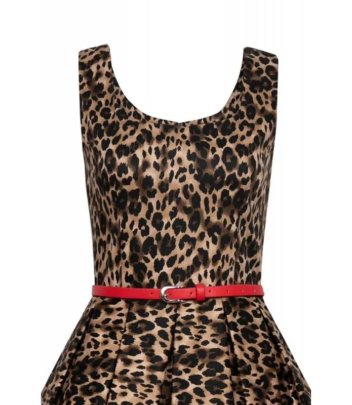 VESTIDO RETRO AMANDA ESTAMPADO LEOPARDO DOLLY AND DOTTY V950TIGER