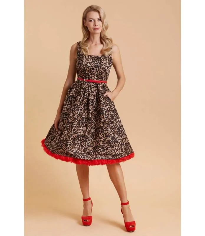 VESTIDO RETRO AMANDA ESTAMPADO LEOPARDO DOLLY AND DOTTY V950TIGER