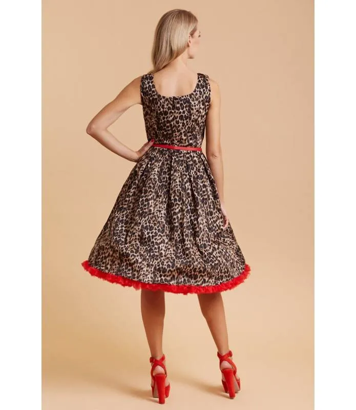 VESTIDO RETRO AMANDA ESTAMPADO LEOPARDO DOLLY AND DOTTY V950TIGER