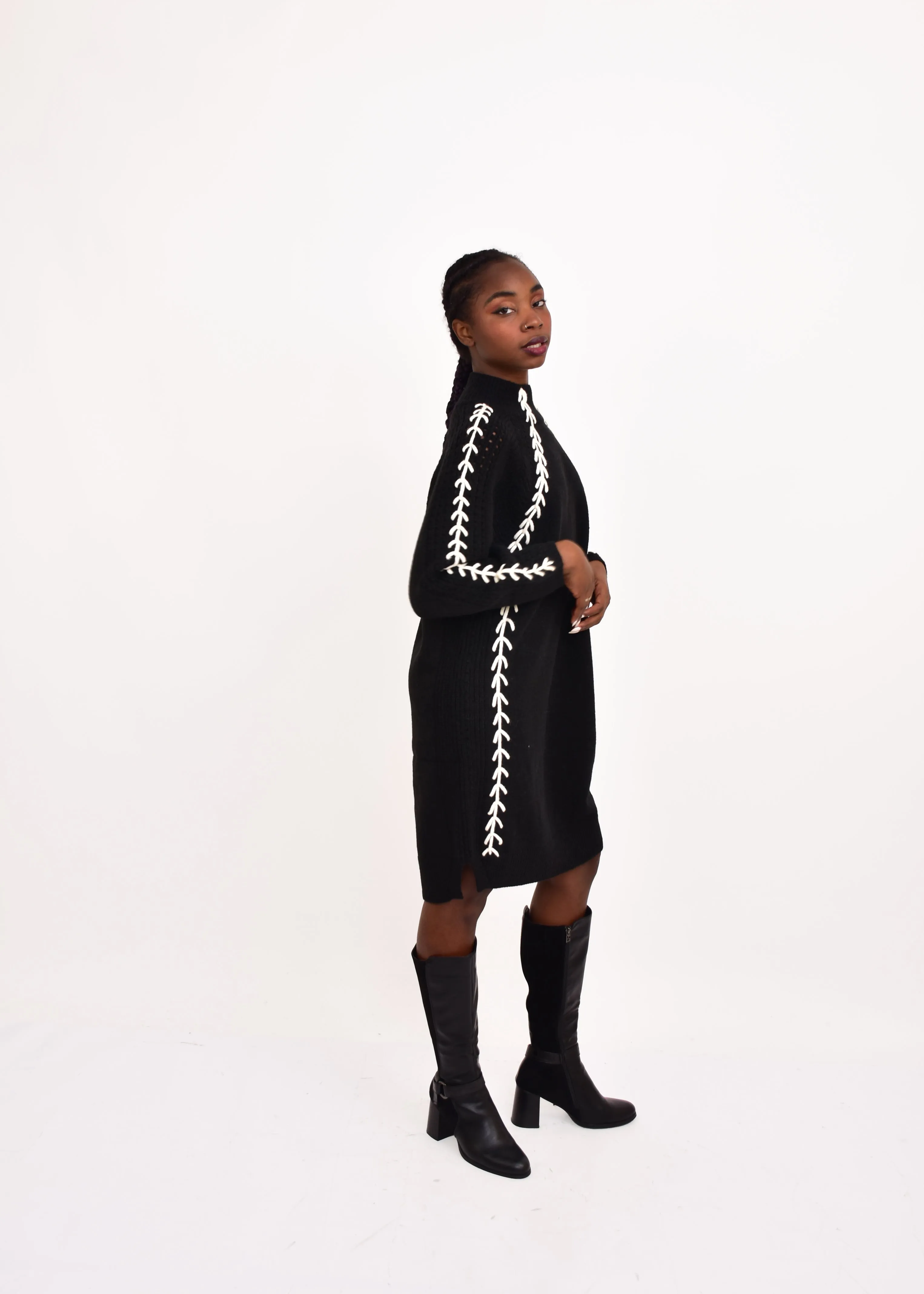 VESTIDO TRENZADONEGRO