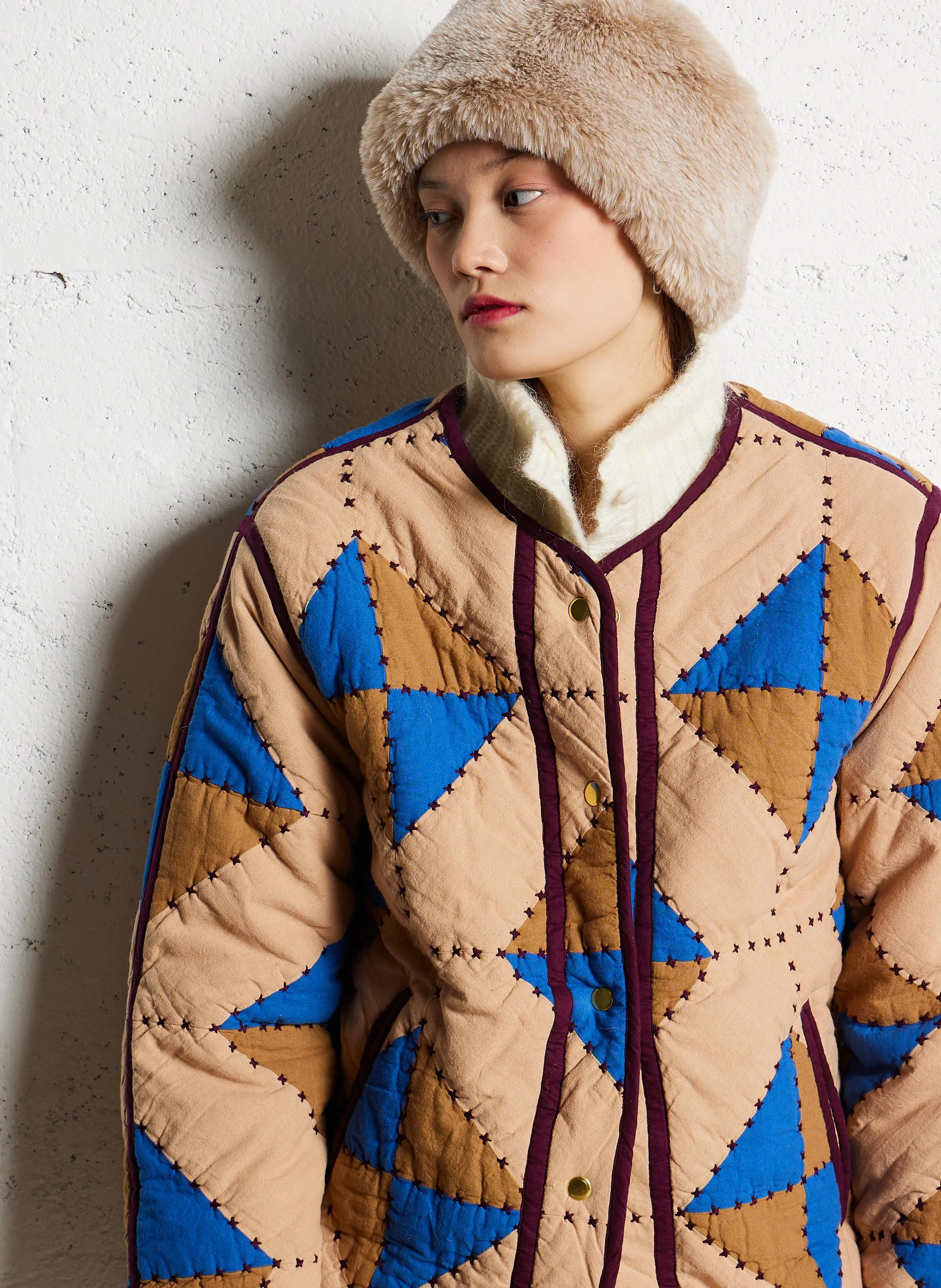 VULCA  CHAQUETA DE ALGODóN ORGáNICO CON CUELLO REDONDO EN MULTICOLOR