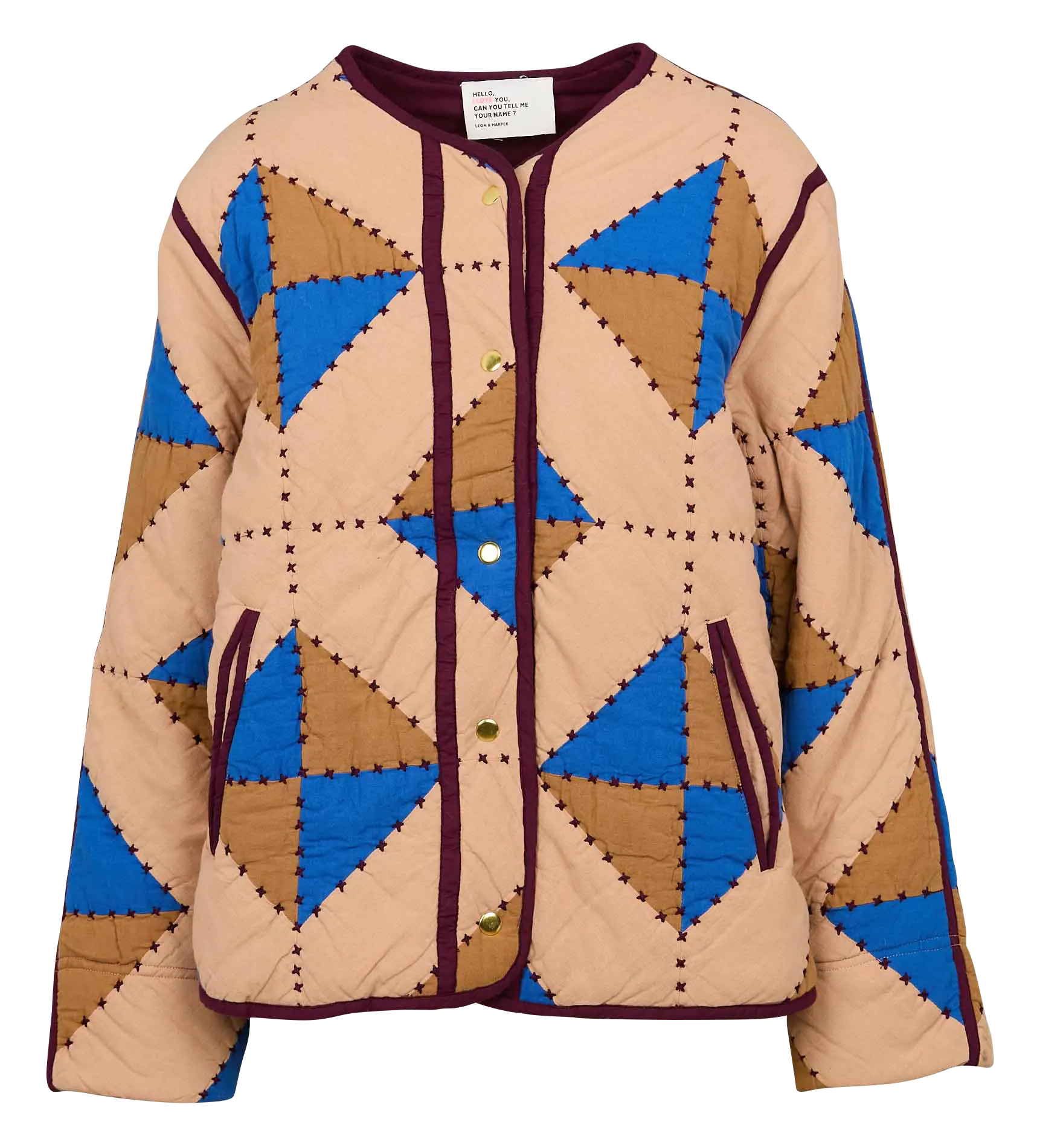 VULCA  CHAQUETA DE ALGODóN ORGáNICO CON CUELLO REDONDO EN MULTICOLOR