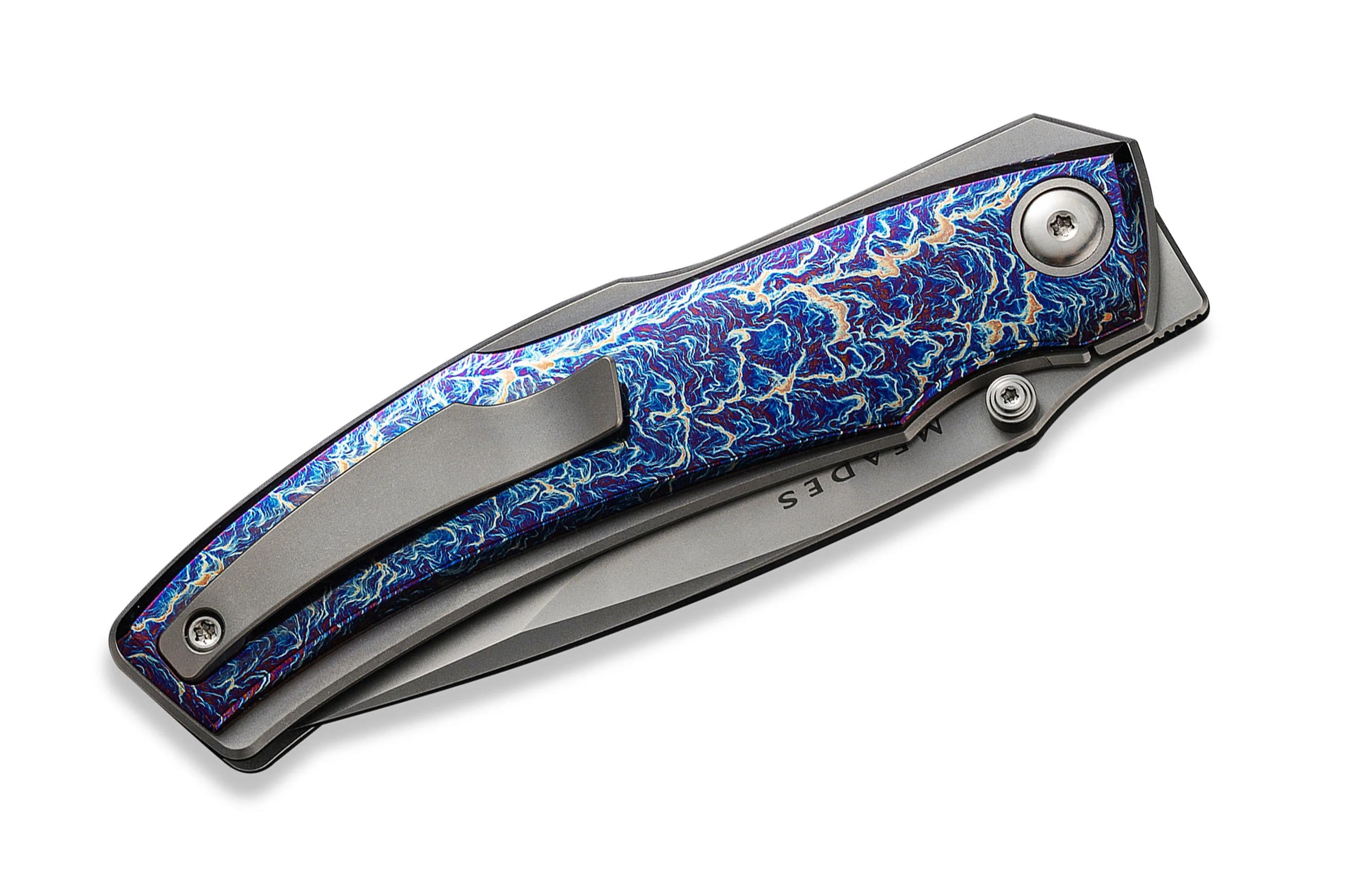 WE KNIFE SWORDFIN WE230671 BEAD BLASTED CPM 20CV, FLAMED TITANIUM GRAY TITANIUM NAVAJA, DISEñO THYS MEADES