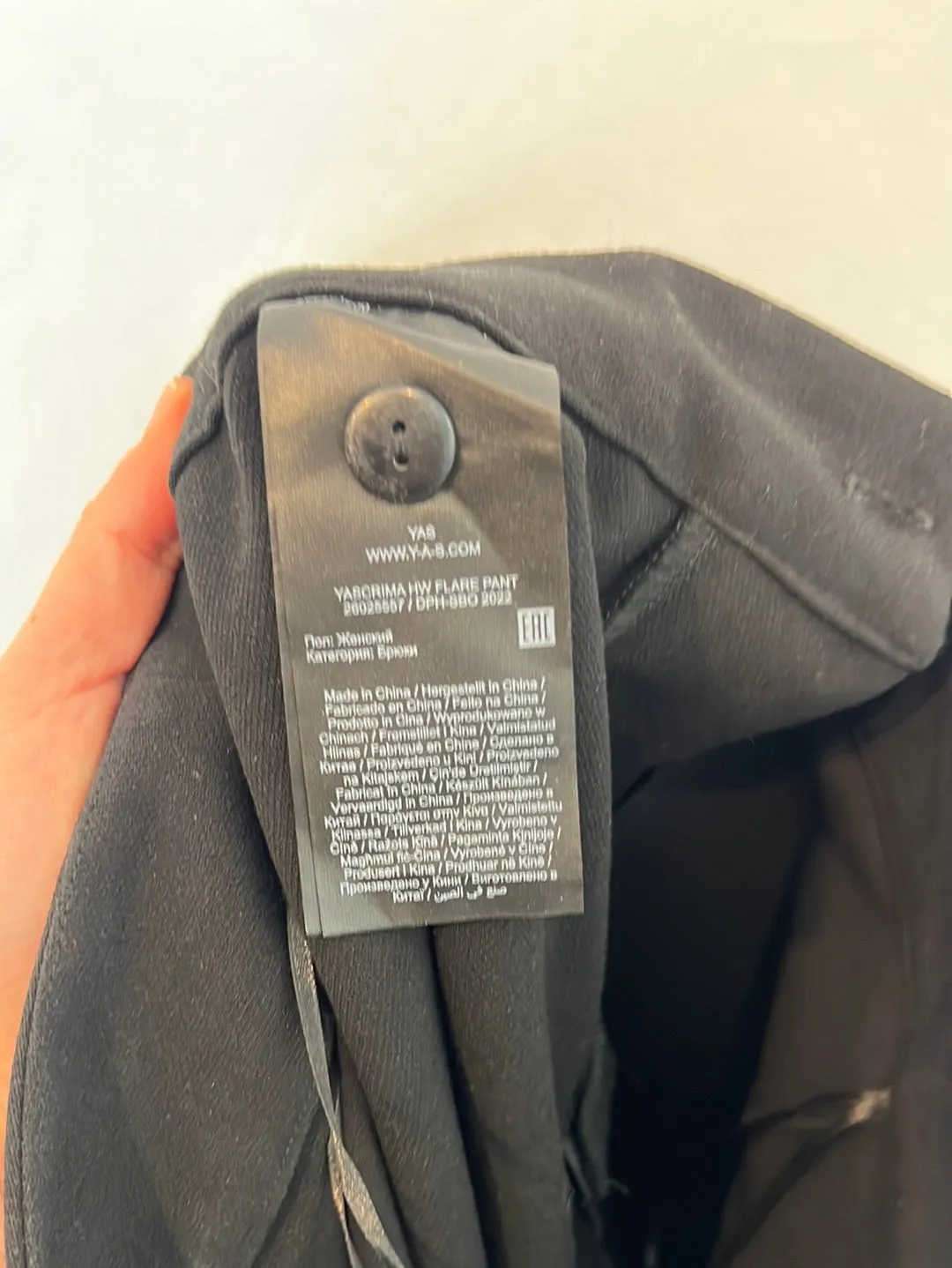 YAS. Pantalón ancho negro T.s