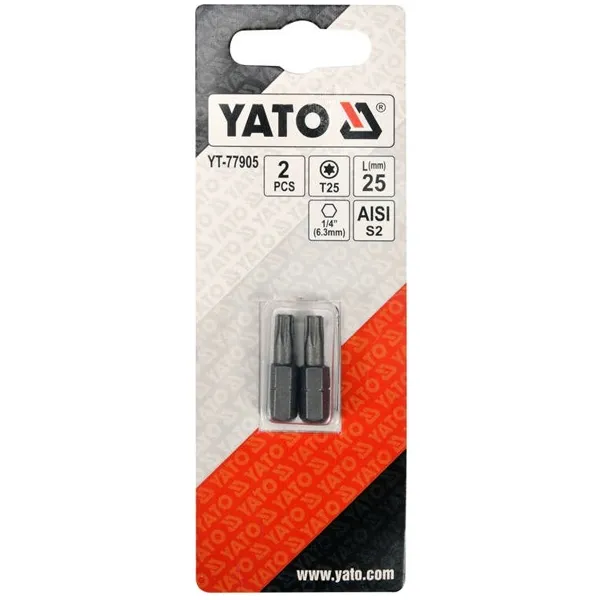 YATO  YT77905  JUEGOCABEZAS DE TORNILLO, PERFIL TX25, 2 PIEZAS