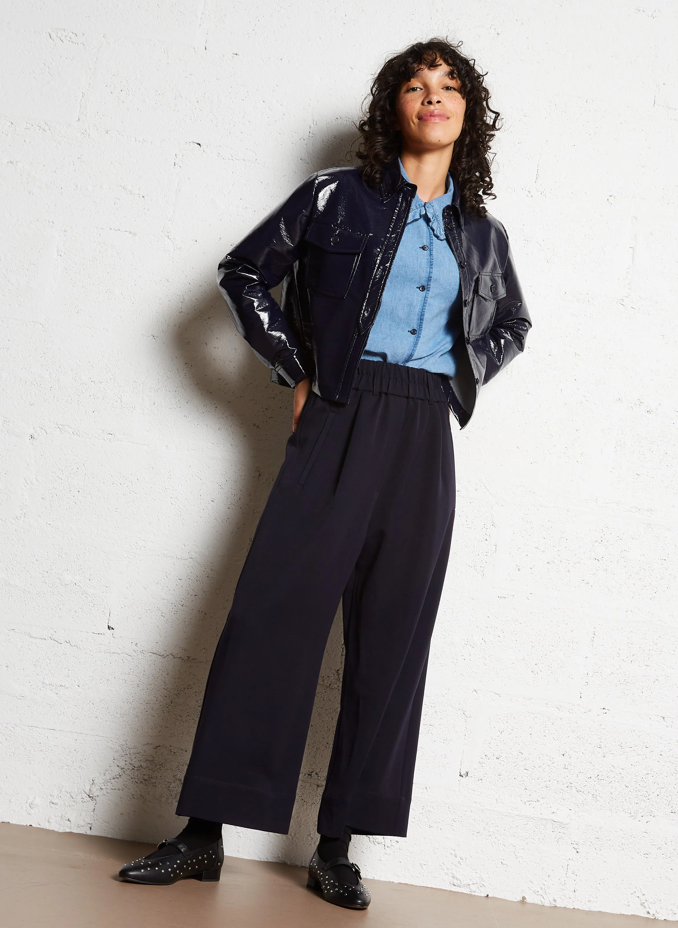 YUMI  PANTALóN ANCHO EN AZUL