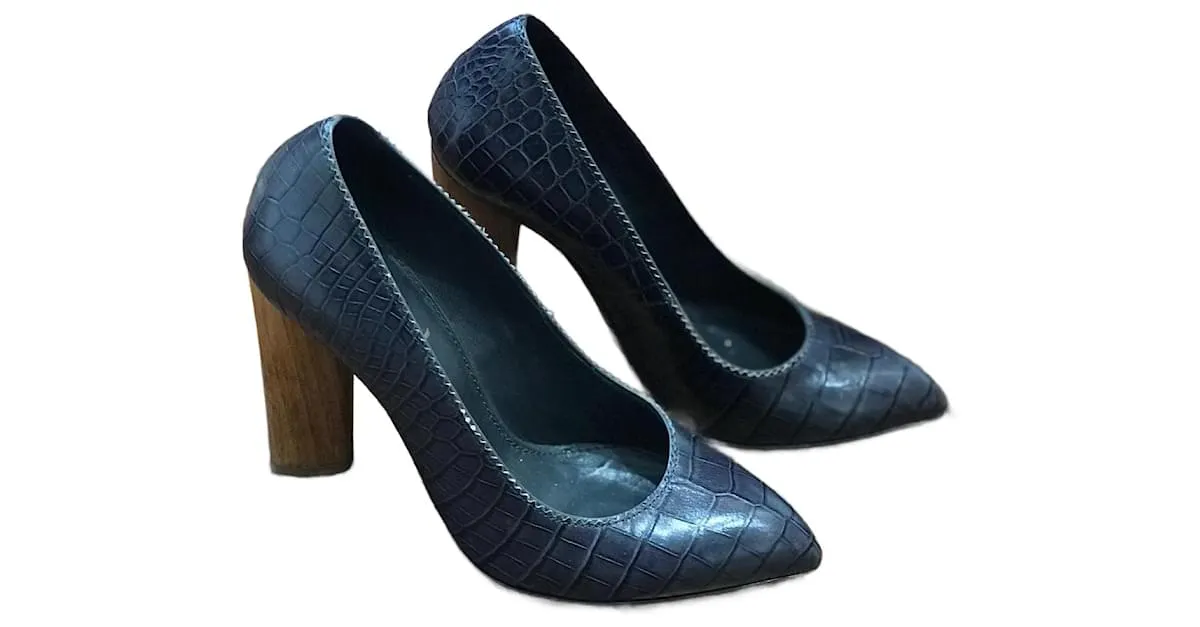 YVES SAINT LAURENT Tacones T.UE 35.5 cuero Gris 