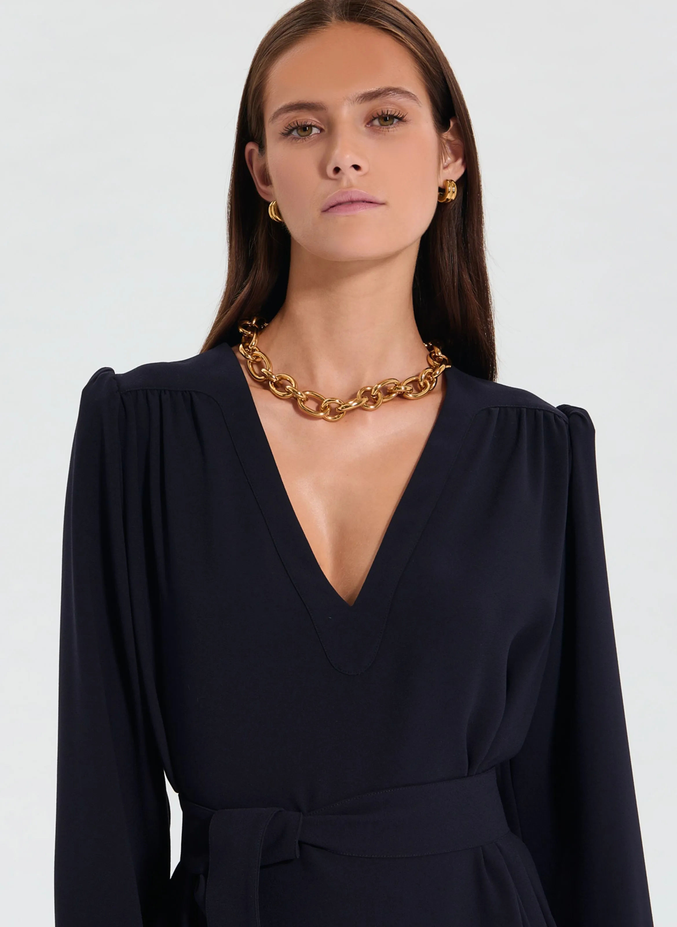 ZAPA RETILIA  VESTIDO CORTO CON CUELLO DE PICO EN AZUL